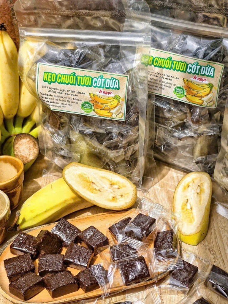 KẸO CHUỐI TƯƠI CỐT DỪA (500G)