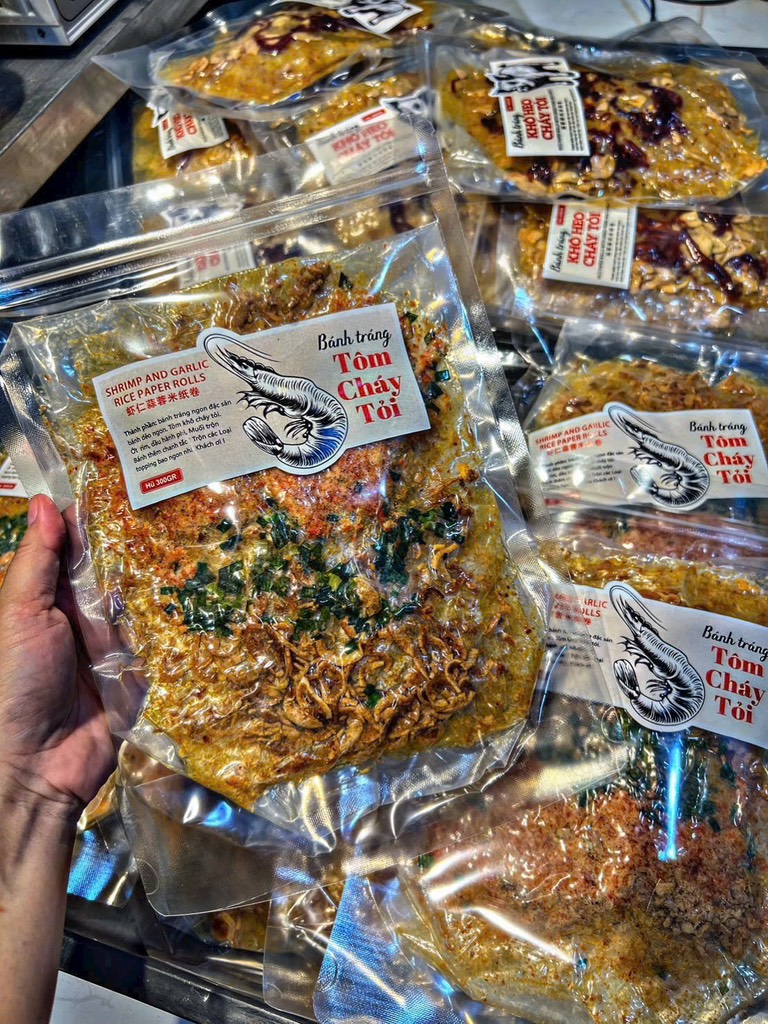 BÁNH TRÁNG TÔM CHÁY TỎI (Gói 300G)