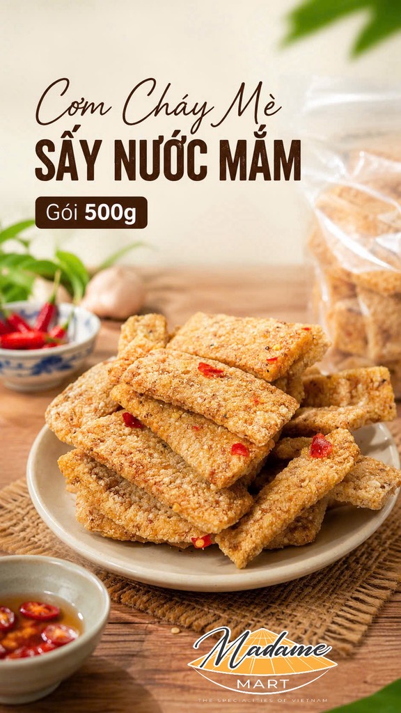 CƠM CHÁY MÈ SẤY NƯỚC MẮM
