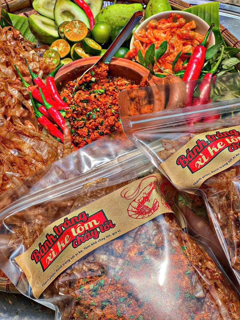BÁNH TRÁNG XÌ KE TÔM CHÁY TỎI (BigSize 350G)