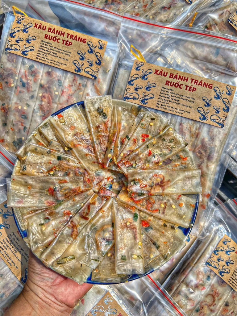 BÁNH TRÁNG TÉP TÔM KHÔ (Xâu 10 gói)