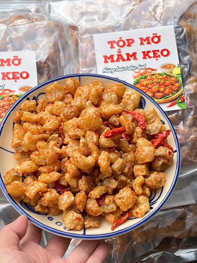 TÓP MỠ DA GIÒN RIM MẮM KẸO (Túi 300G)