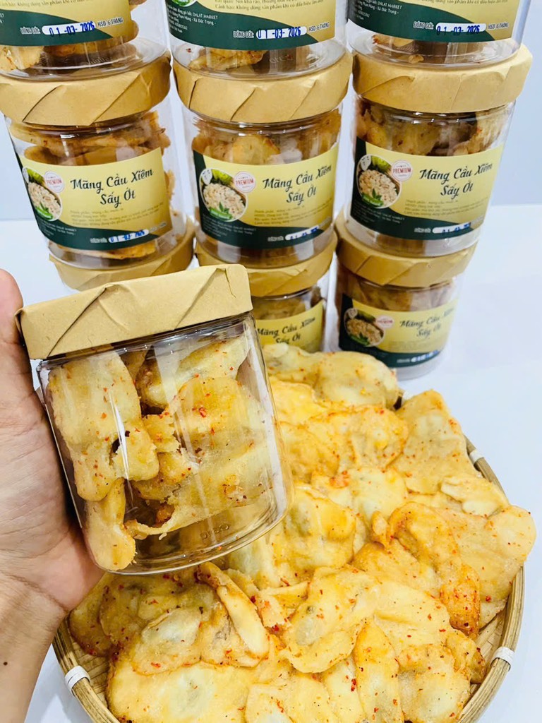 MÃNG CẦU SẤY MUỐI ỚT (Hũ 300G)