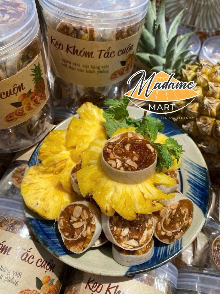 KẸO KHÓM CUỘN SÊN TẮC (TÚI 500G)