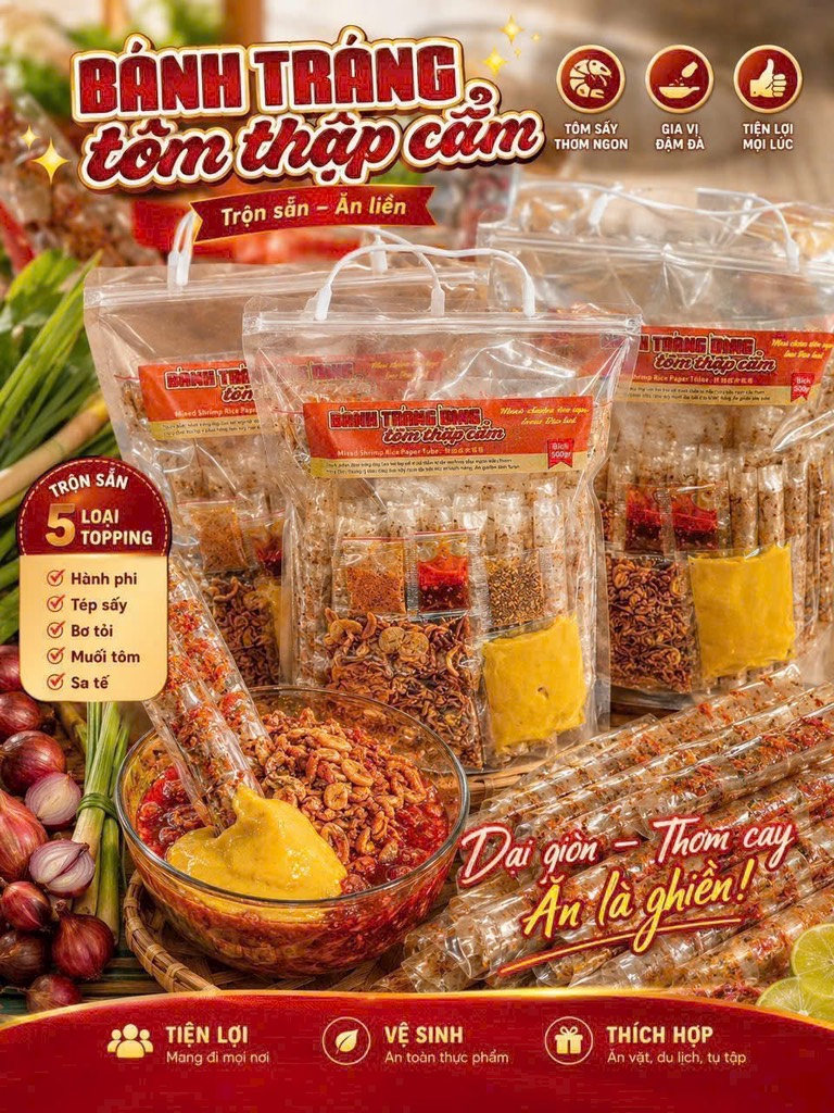 BÁNH TRÁNG ỐNG TÔM CHÁY THẬP CẨM