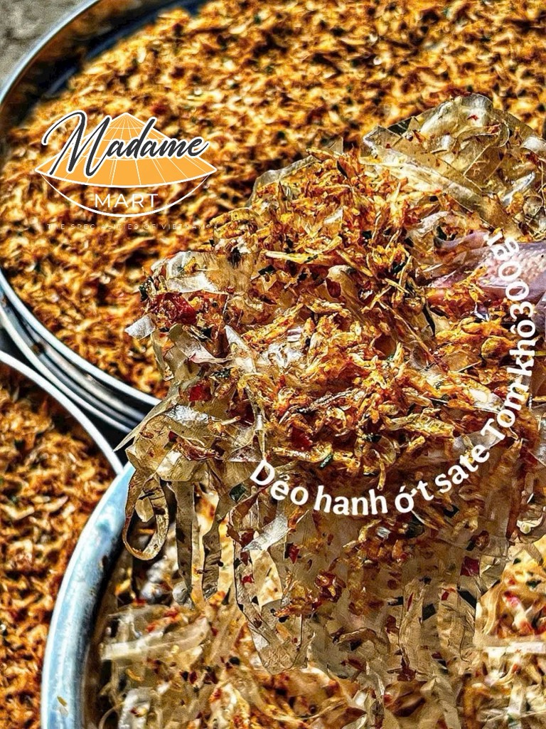 TRÁNG DẺO HÀNH ỚT SATE TÔM (Túi 300G)