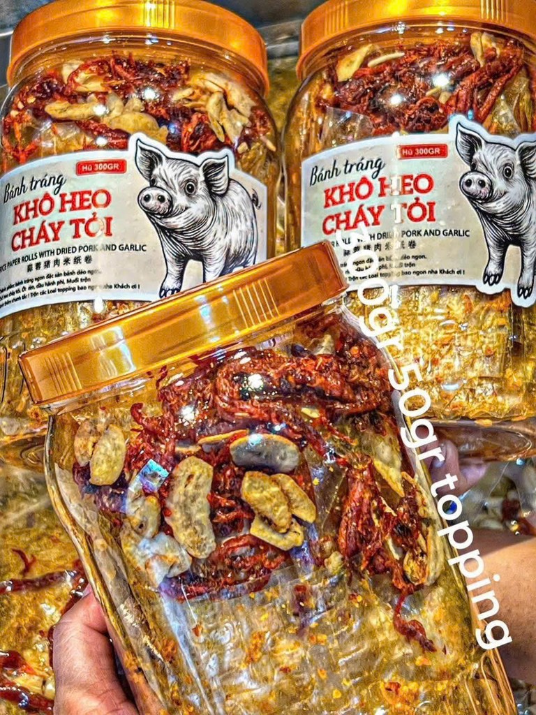 BÁNH TRÁNG KHÔ HEO CHÁY TỎI