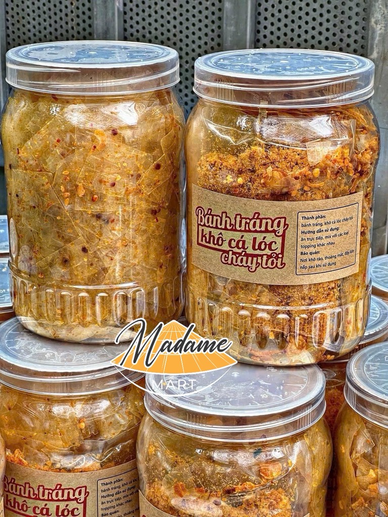 BÁNH TRÁNG CHÀ BÔNG CÁ LÓC TỎI (Hủ 300G)