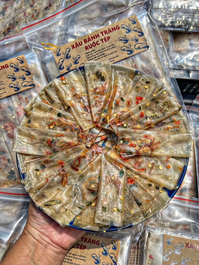 BÁNH TRÁNG TÉP TÔM KHÔ (Xâu 10 gói)