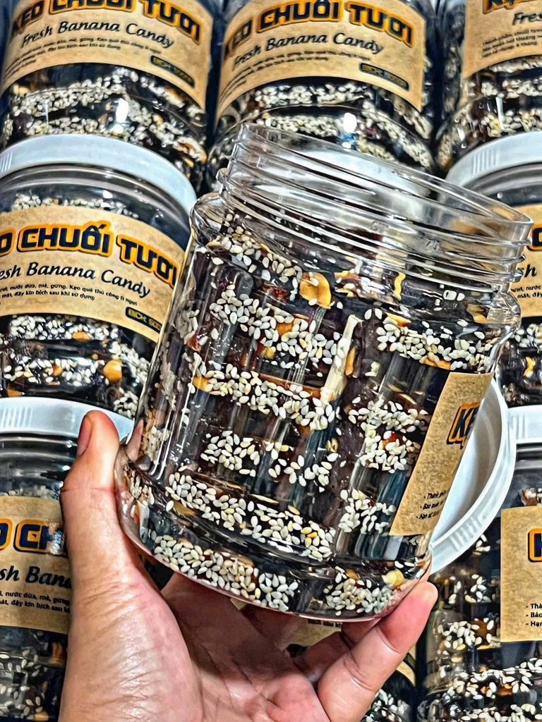 KẸO CHUỐI GỪNG ĐẬU (Hủ 500G)