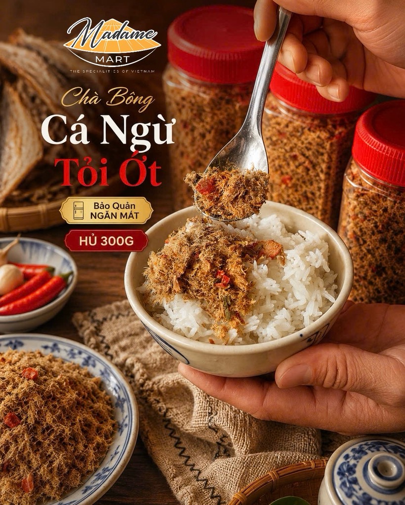 CHÀ BÔNG CÁ NGỪ TỎI ỚT