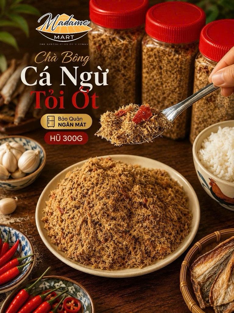 CHÀ BÔNG CÁ NGỪ TỎI ỚT