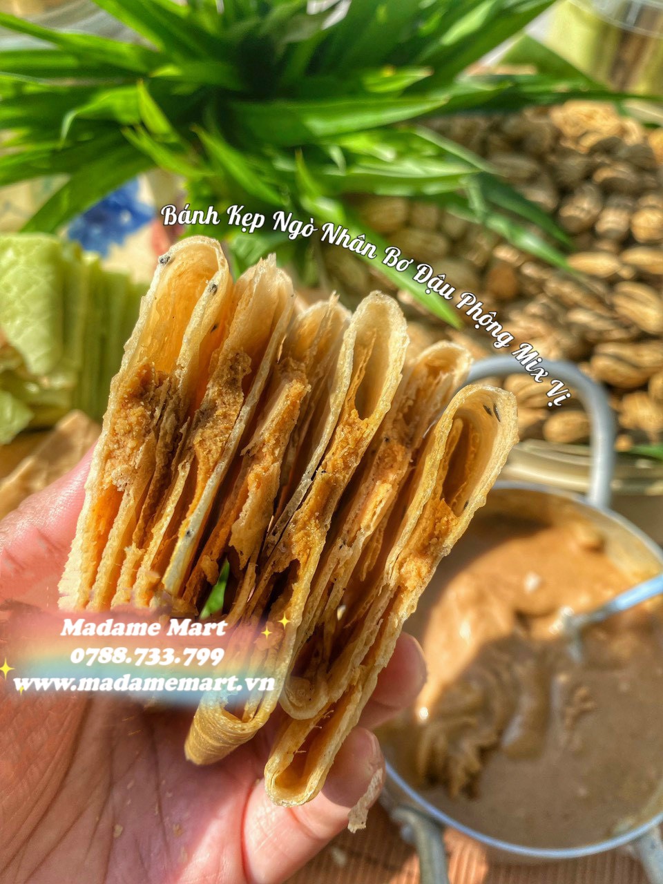 BÁNH KẸP NGÒ NHÂN BƠ ĐẬU PHỘNG