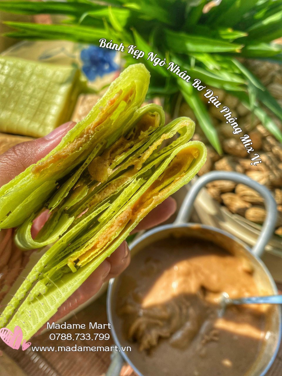 BÁNH KẸP NGÒ NHÂN BƠ ĐẬU PHỘNG