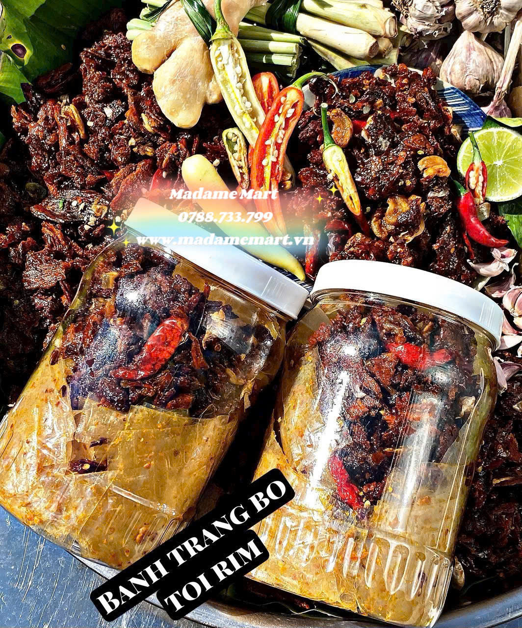 BÁNH TRÁNG BÒ TỎI RIM (Hũ 300G)