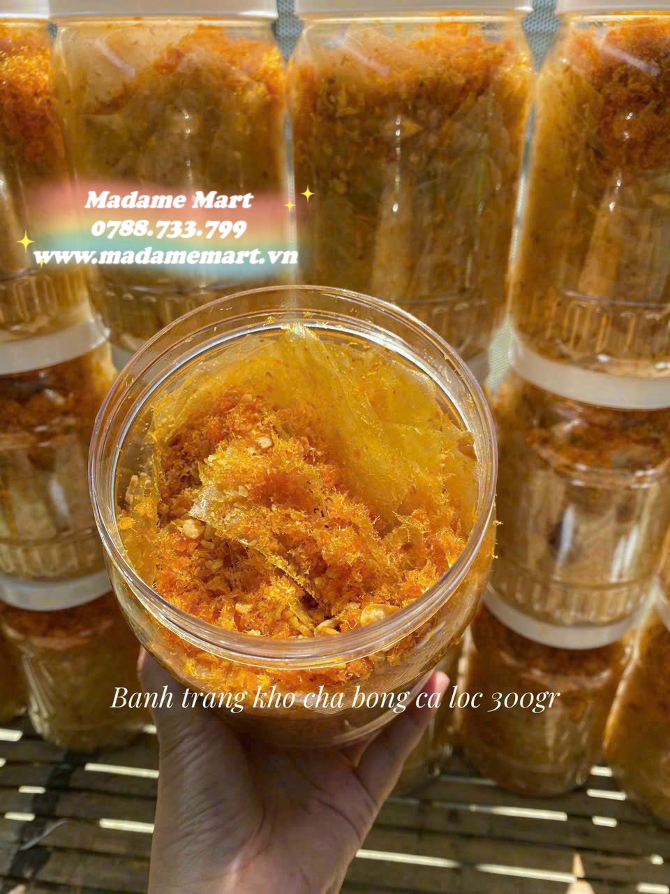 BÁNH TRÁNG CHÀ BÔNG CÁ LÓC TỎI (Hủ 300G)