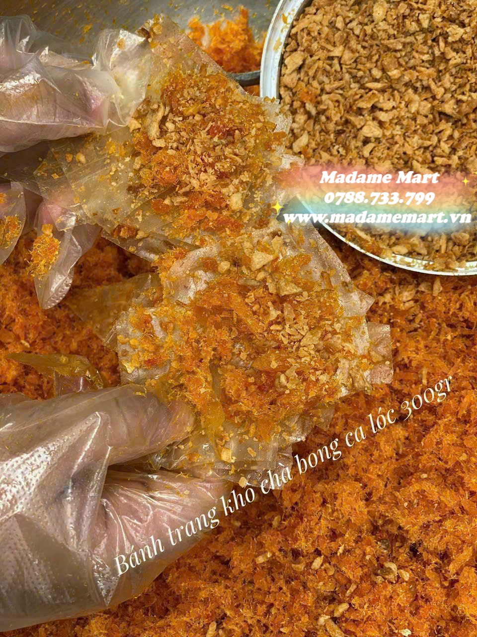 BÁNH TRÁNG CHÀ BÔNG CÁ LÓC TỎI (Hủ 300G)