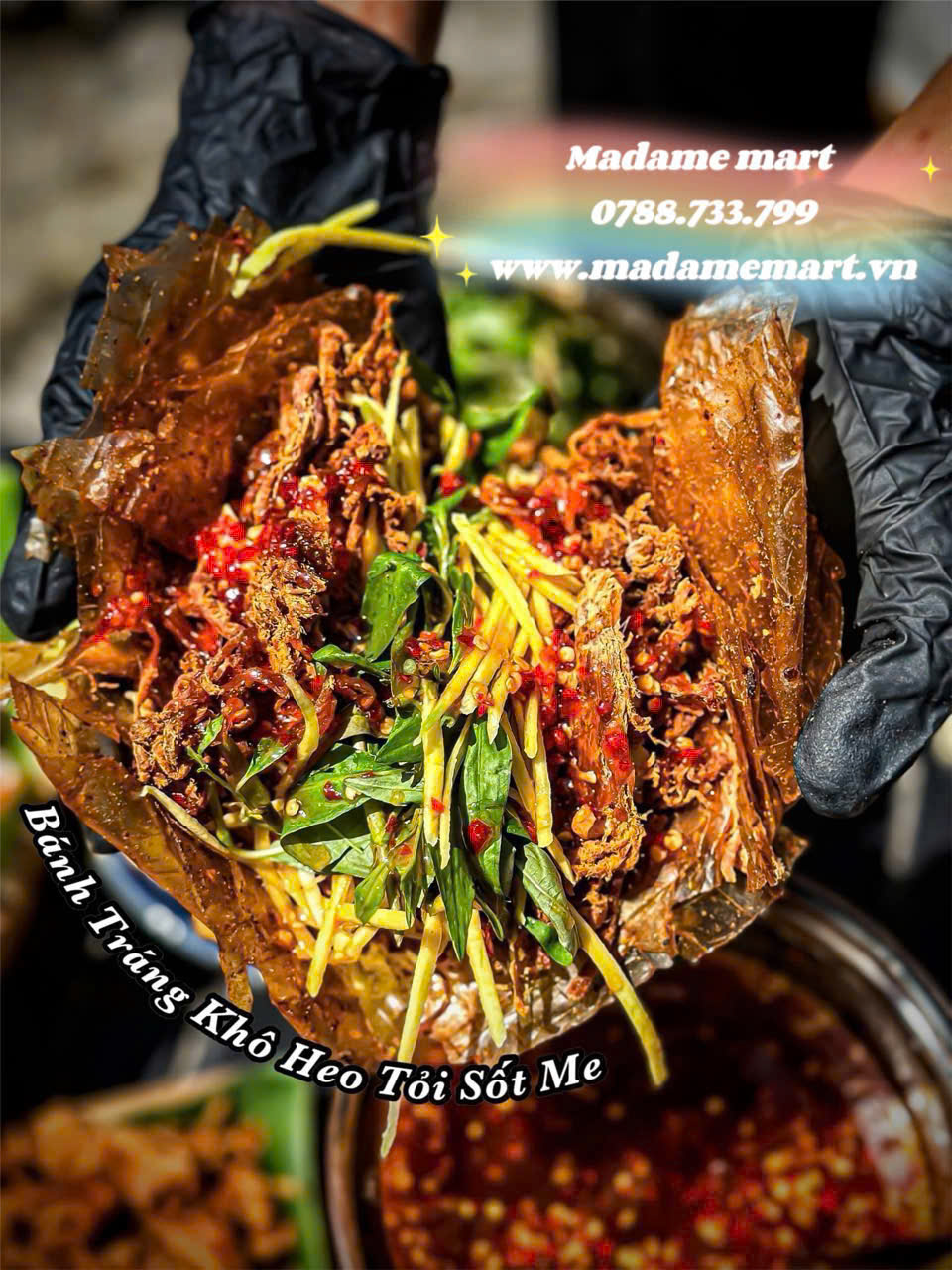 BÁNH TRÁNG KHÔ HEO TỎI SỐT ME (Set)