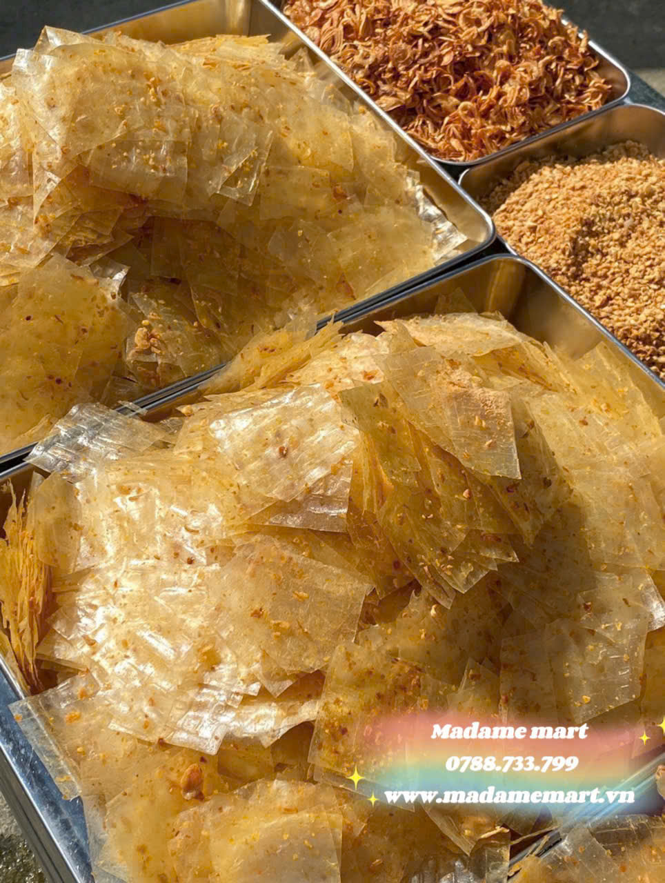 BÁNH TRÁNG LÁ TỎI HÀNH PHI CHAY (Hủ 300G)