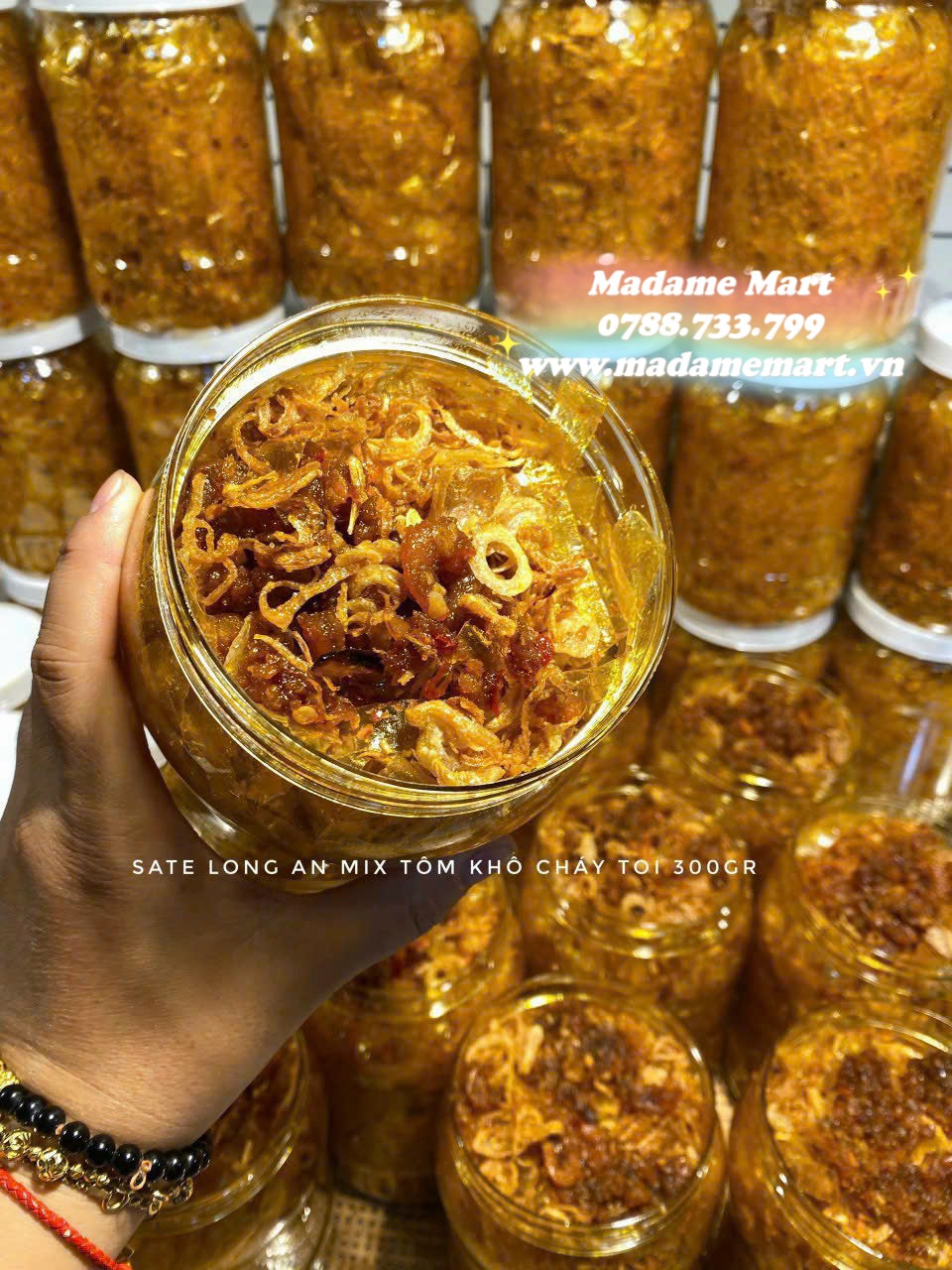 TRÁNG SATE LONG AN MIX SATE TÔM KHÔ (Hủ 300G)