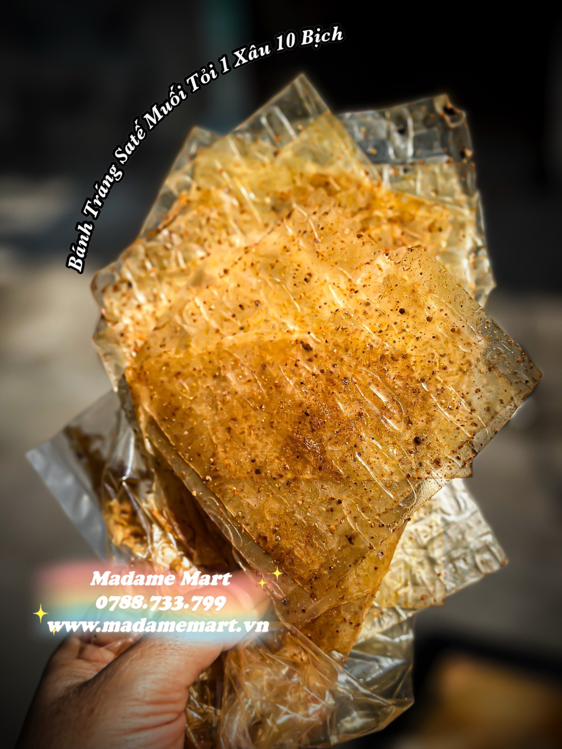 BÁNH TRÁNG SATE MUỐI TỎI (SET 10 BỊCH)