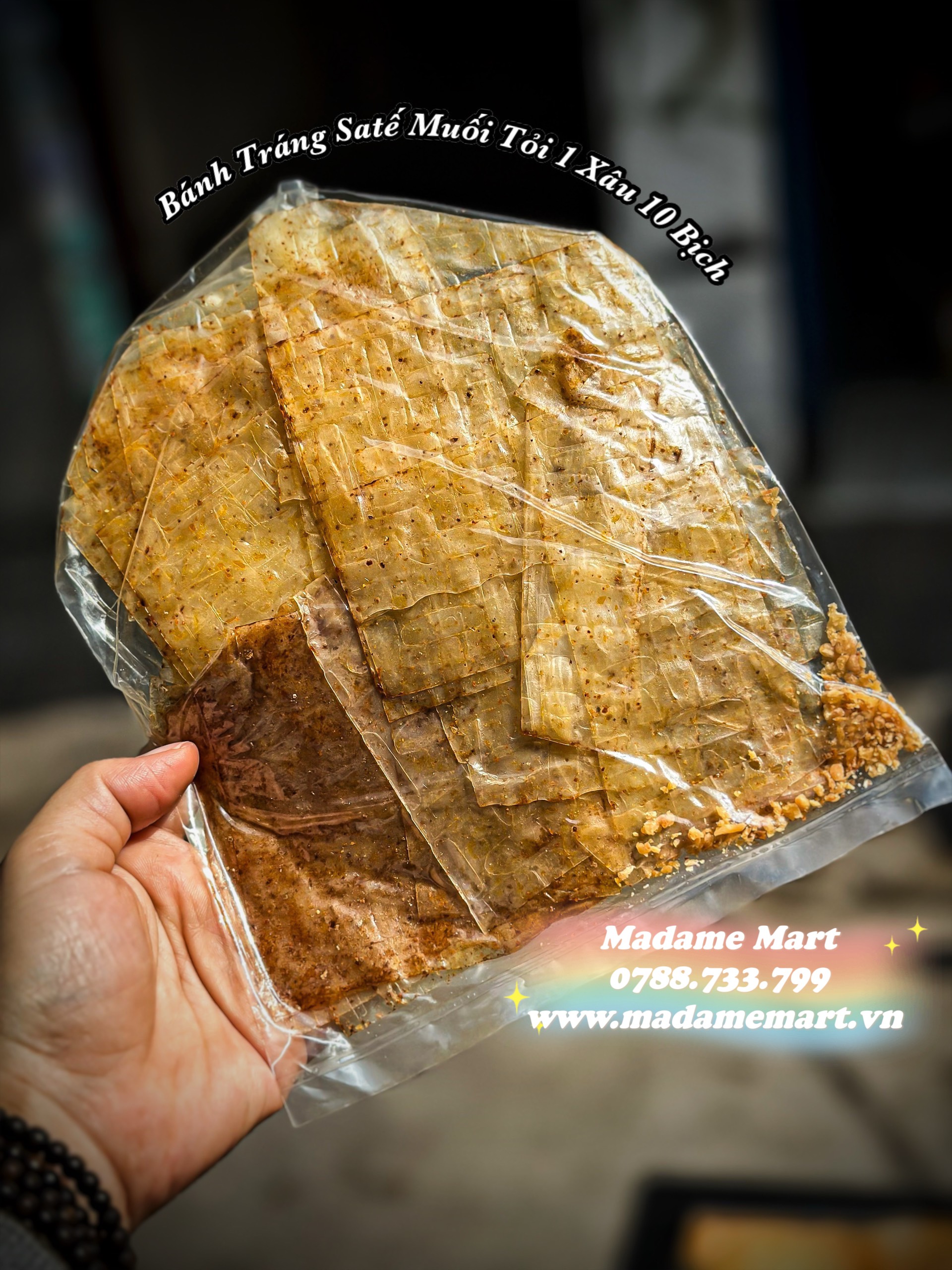 BÁNH TRÁNG SATE MUỐI TỎI (SET 10 BỊCH)