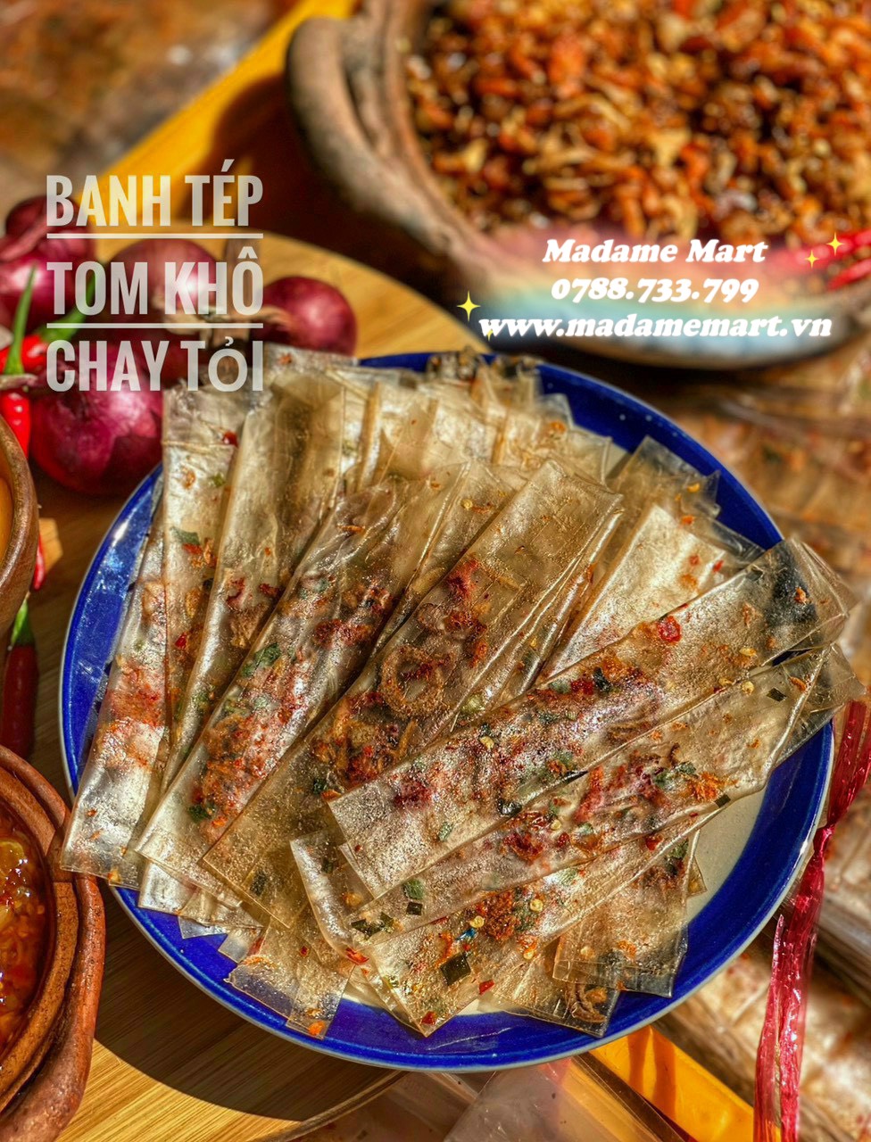 BÁNH TRÁNG TÉP TÔM KHÔ (Xâu 10 gói)