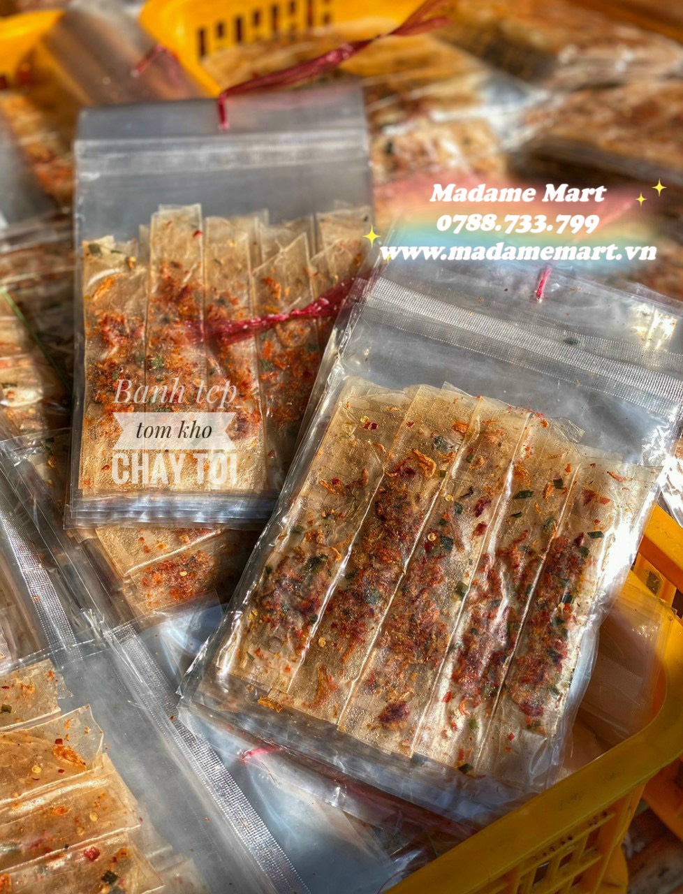 BÁNH TRÁNG TÉP TÔM KHÔ (Xâu 10 gói)