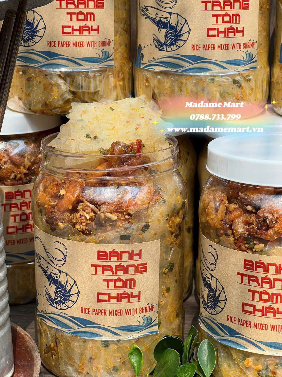 BÁNH TRÁNG TÔM CHÁY TỎI (Hủ 300G)