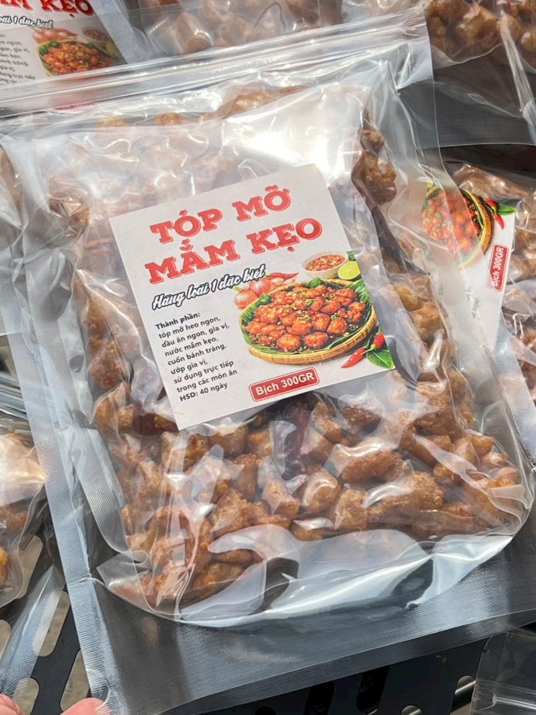 TÓP MỠ DA GIÒN RIM MẮM KẸO (Túi 300G)