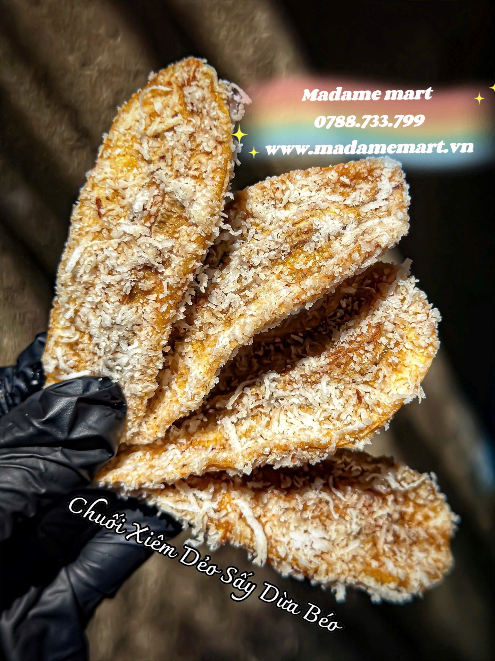 CHUỐI XIÊM DẺO SẤY DỪA BÉO (Gói 500G)