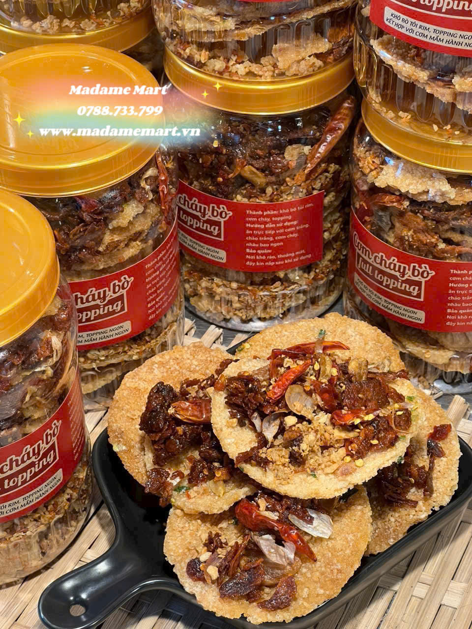 CƠM CHÁY BÒ FULL TOPPING (Hũ 500G)