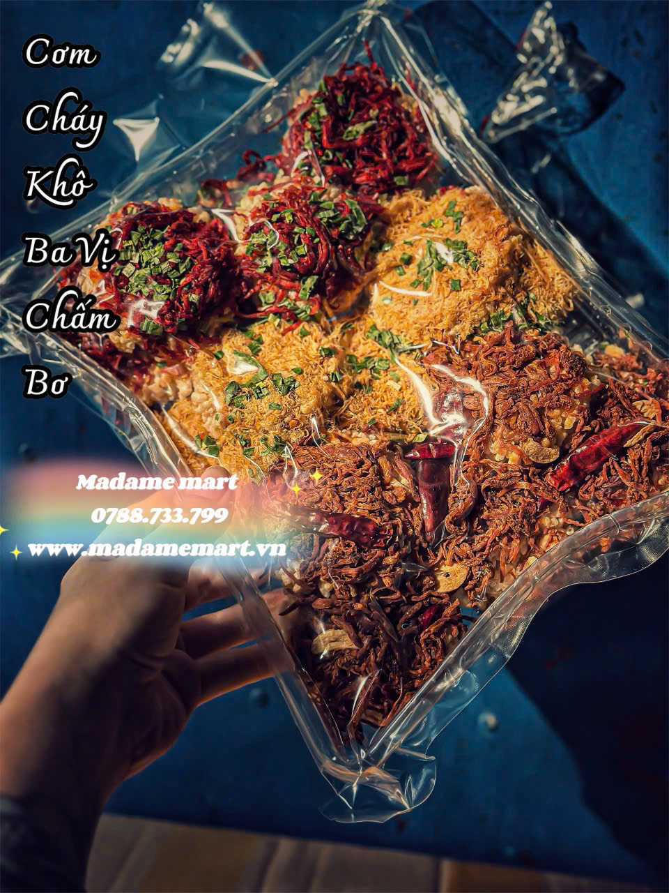 CƠM CHÁY NẾP KHÔ 3 VỊ CHẤM BƠ (SET)