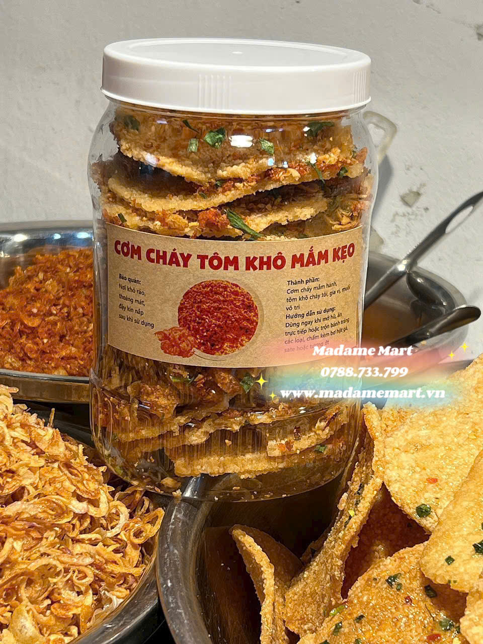CƠM CHÁY TÔM KHÔ MẮM KẸO (Hũ 500G)