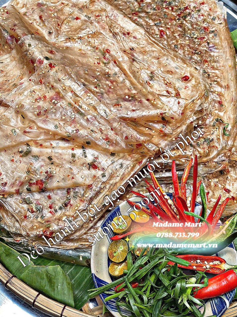 BÁNH TRÁNG DẺO HÀNH MUỐI ỚT XẤP (500G)