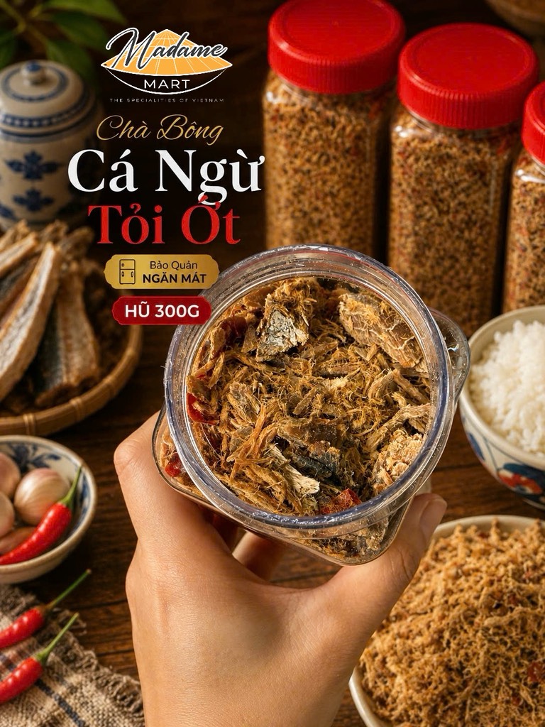 CHÀ BÔNG CÁ NGỪ TỎI ỚT