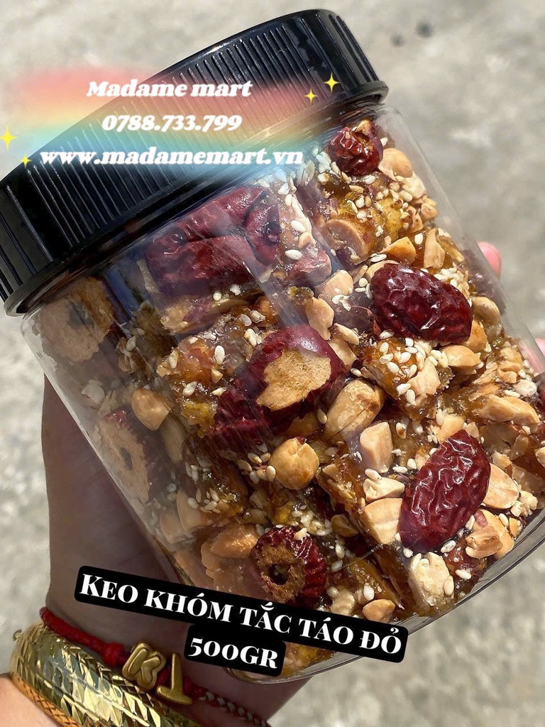 KẸO DẺO KHÓM TẮC TÁO ĐỎ (Hũ 500G)