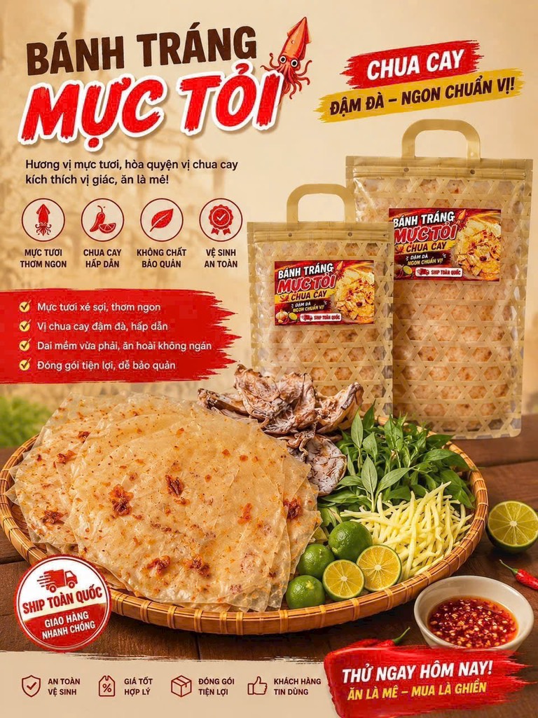 BÁNH TRÁNG DẺO MỰC TỎI CHUA CAY