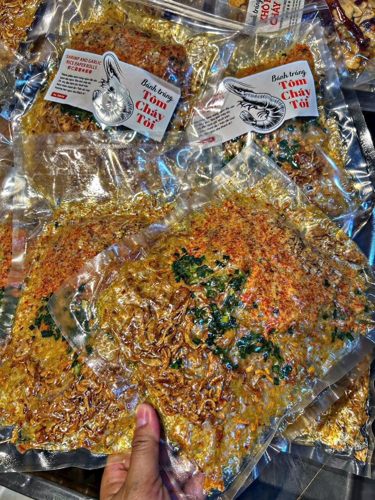 BÁNH TRÁNG TÔM CHÁY TỎI (Gói 300G)