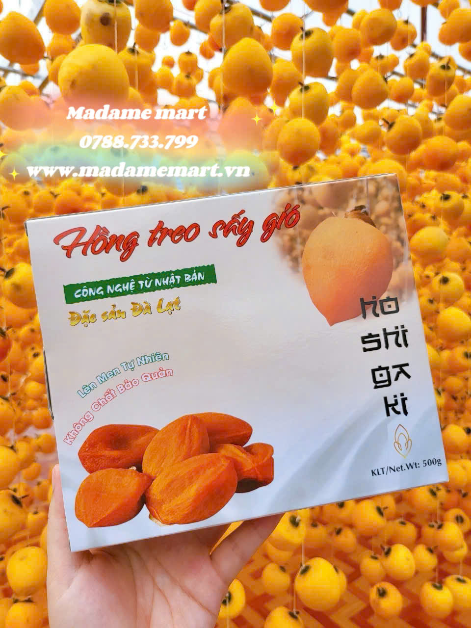 HỒNG TREO SẤY GIÓ DALAT (HỘP 500G)