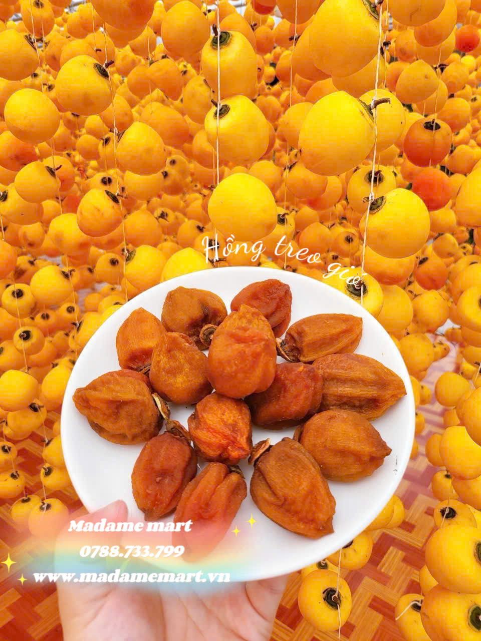 HỒNG TREO SẤY GIÓ DALAT (HỘP 500G)