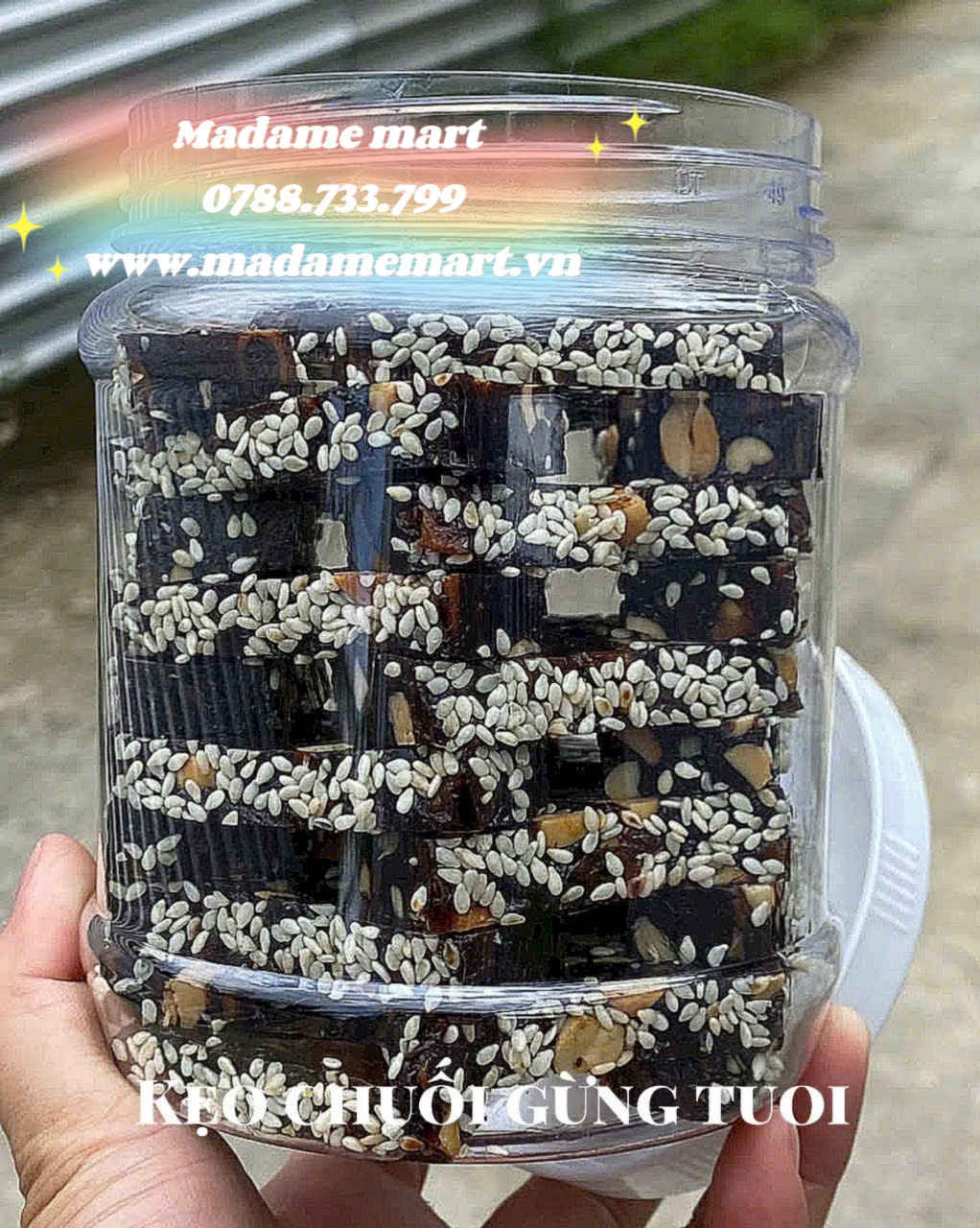 KẸO CHUỐI GỪNG ĐẬU (Hủ 500G)