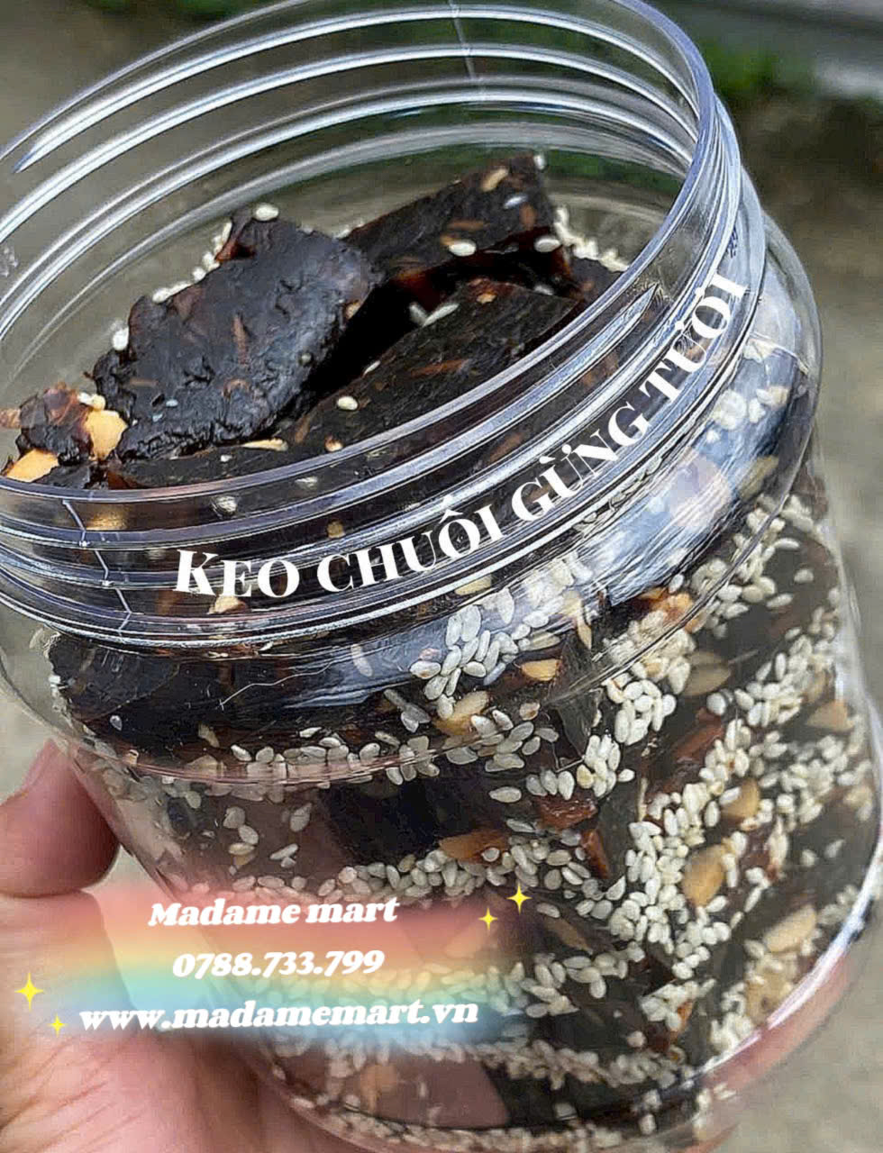 KẸO CHUỐI GỪNG ĐẬU (Hủ 500G)