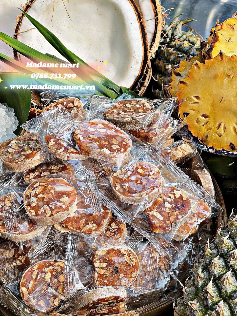 KẸO KHÓM DỪA NON BÁNH PHỒNG (Hủ 500G)