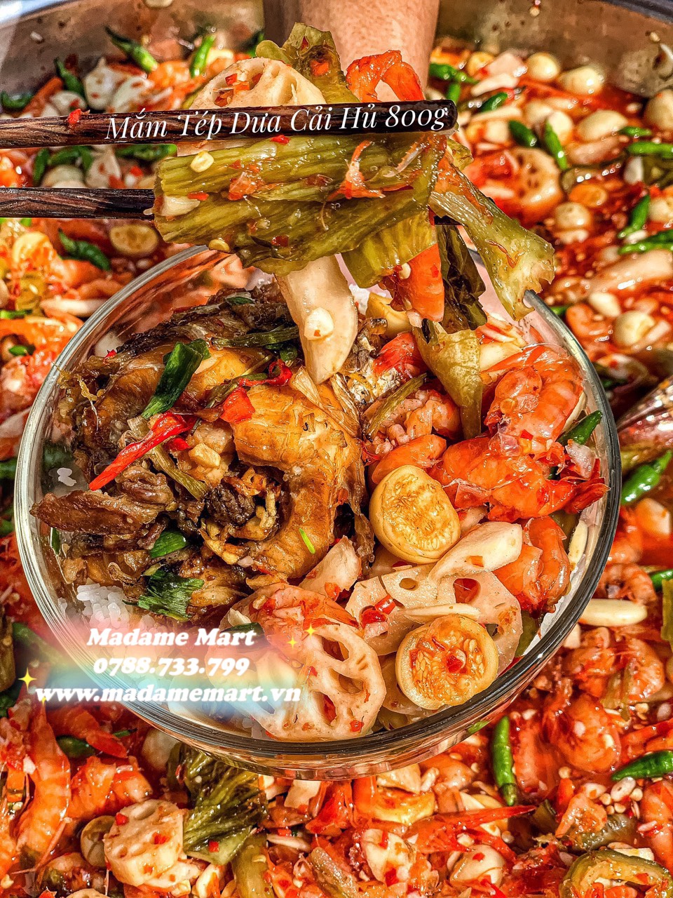 MẮM TÉP DƯA CẢI (HỦ 800G)