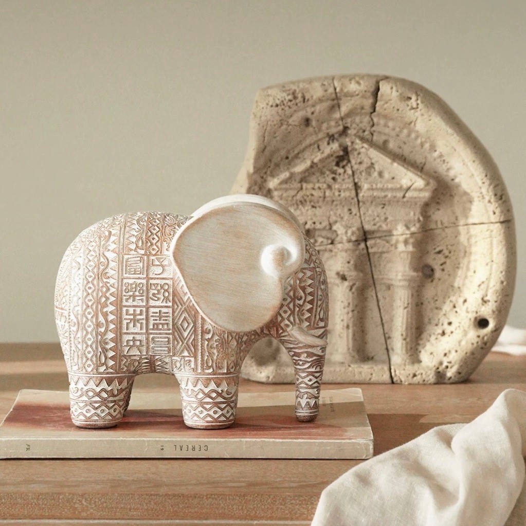 Bộ tượng decor Stone Elephant nhập khẩu cao cấp / Stone Elephant Statue