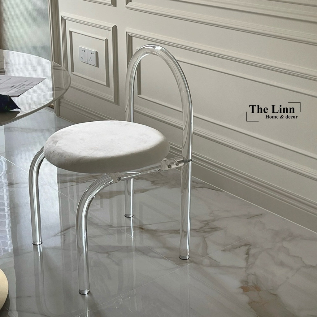 (Hàng sẵn) Crystanl Chair - Ghế tựa lưng Acrylic trong suốt cao cấp