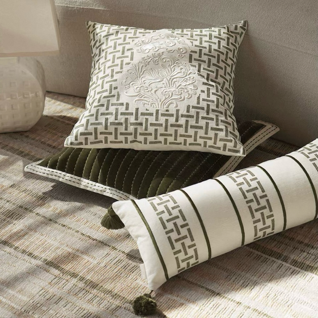 Bộ gối decor Olive Heritage nhập khẩu cao cấp / Olive Heritage Pillow