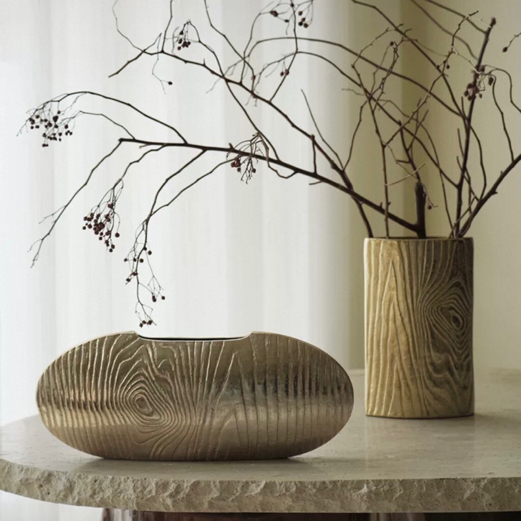 Bình hoa nhôm hoạ tiết cây nhập khẩu cao cấp / Tree Pattern Vase