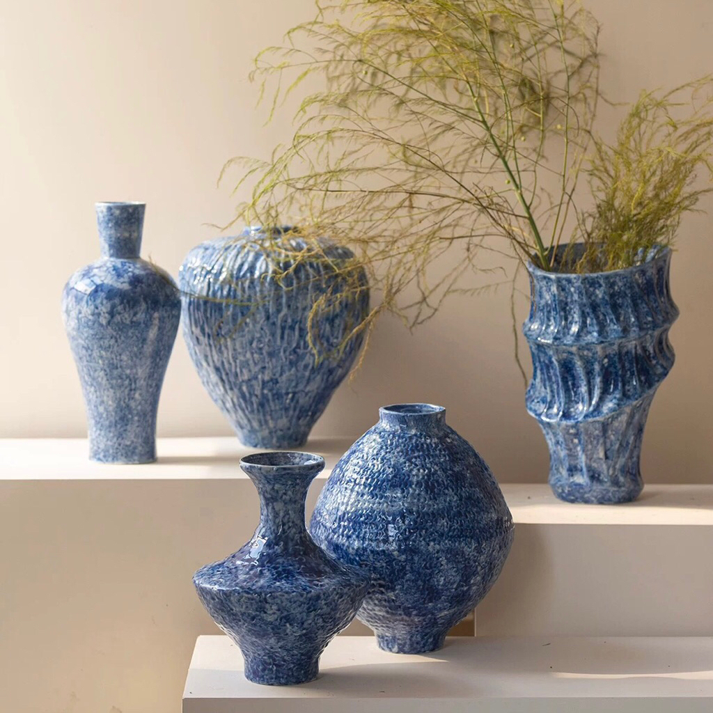 BST bình hoa gốm Pinyue Bleu nhập khẩu cao cấp / Pinyue Bleu Vase